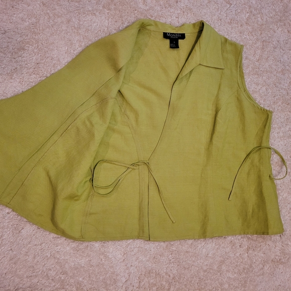 Vintage Montee' Collection lime green wrap top size 16 - Picture 10 of 10